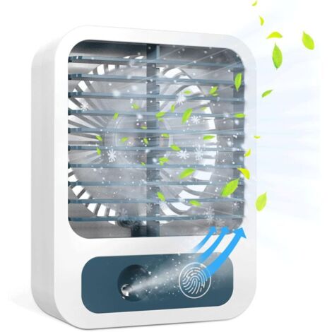 Mini ventilateur de bureau brumisateur avec réservoir d'eau de 60 ml, rechargeable par USB, 3 vitesses, silencieux, idéal pour la maison, le bureau et l'extérieur. (1/4)