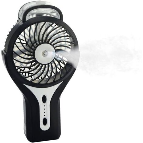 Mini ventilateur brumisateur USB portable avec brumisation rafraîchissante personnelle - Batterie rechargeable - Ventilateur portable pour la maison, le bureau et les voyages - Noir