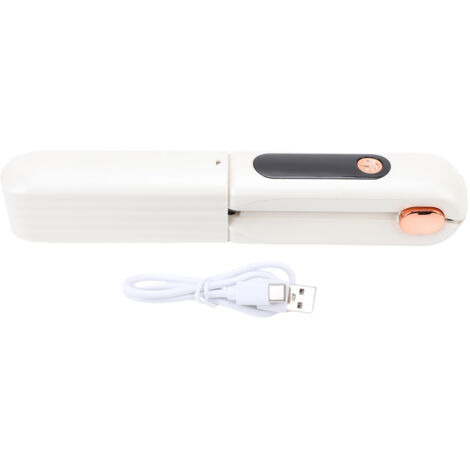 60W Cordless Hair Straightener Brush 2 in 1 Portable Hot Brush Straightening Comb with Dust Cover 3500mAh Digital Display White (1/4)