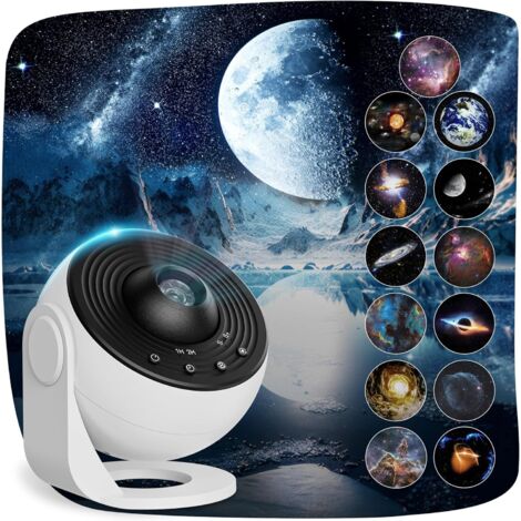Projecteur Ciel Etoile Planetarium Projecteur Galaxie avec 13 Disques de Film, Veilleuse Projecteur Réglage de Rotation à 360°pour Chambre Plafond Cadeaux Enfants Adultes (1/4)