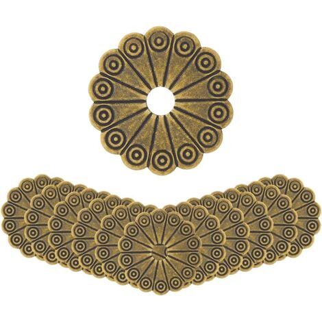 12 pièces de Rondelles en Laiton avec Plaque Arrière en Bronze Antique de 32mm Accessoires de Quincaillerie Classique pour Meubles pour Décorer Tiroirs Commodes et Placards. (1/4)