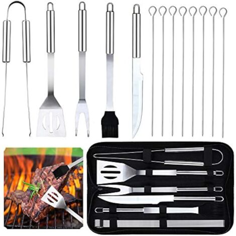 Outil de Barbecue - Outils de Barbecue en Acier Inoxydable Barbecue Accessoire Kit Barbecue Portable avec étui de Transport pour Camping,Pique-Nique,voyage,Jardin,Idéal Cadeaux Anniversaire,Papa (1/4)