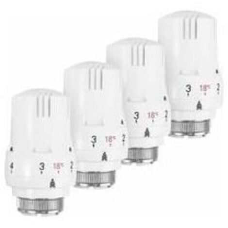 Tête thermostatique pour radiateur – Lot de 4 valves M30 × 1,5, compatible tous modèles, réglage précis et installation facile (1/4)