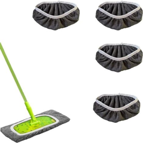 Chiffons microfibre pour balai vapeur – Lot de 4 vadrouilles lavables et réutilisables, idéales pour sols carrelés et durs (1/4)