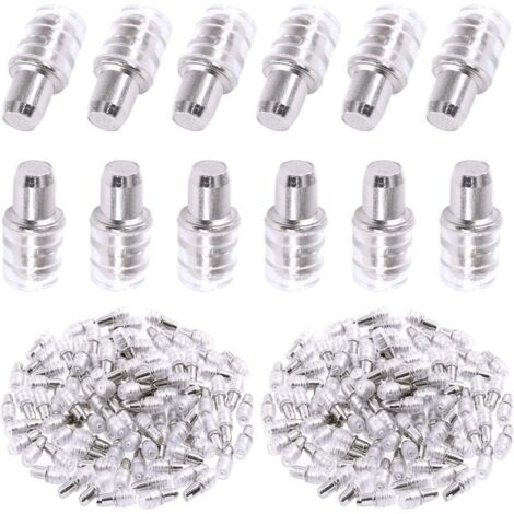 Épingles pour étagères en métal nickelé, 5 mm, 120 pièces avec embouts en caoutchouc – support stable pour meubles et livres (1/4)