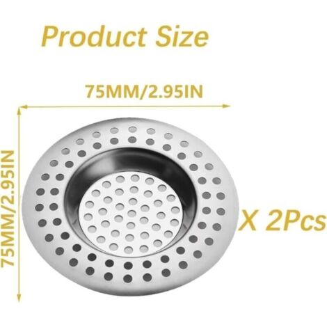 Filtre de vidange pour évier – 2 pièces en acier inoxydable, anti-obstruction, convient cuisine & salle de bain (1/3)