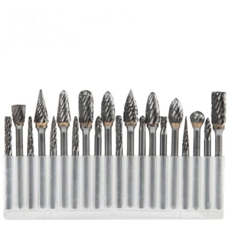 Meuleuses rotatives en carbure de tungstène – Lot de 20 pièces (10 x 3 mm + 10 x 6 mm) pour perçage et polissage métaux (1/3)
