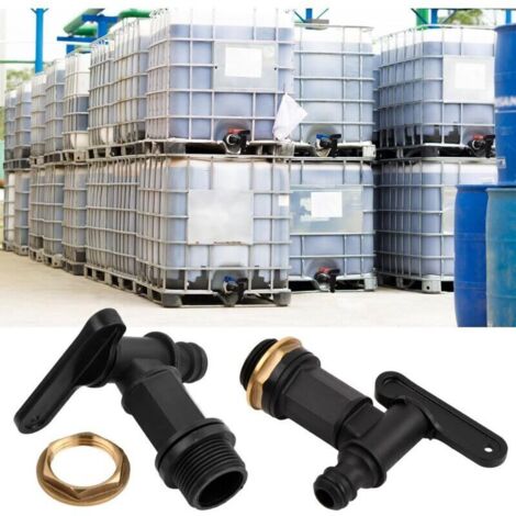 Robinet en plastique pour cuve de récupération d’eau de pluie – 2 pièces, filetage mâle 3/4″, compatible IBC et collecteurs (1/3)