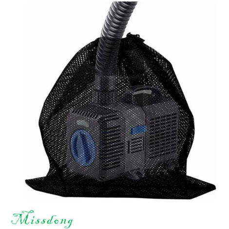 Sacs filtrants réutilisables pour étang – Lot de 2 grands sacs en maille noire avec cordon de serrage – Idéal filtration bassin (1/4)