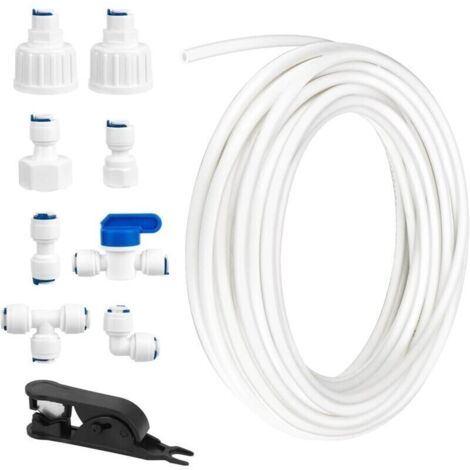Kit de raccordement eau réfrigérateur 15 m – Tube POM alimentation 1/4″ pour frigo, filtre et aquarium – Lot complet (1/4)