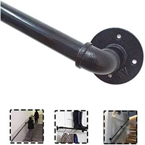 Rampe d’escalier en fer industriel – 30 cm – main courante design vintage pour couloir, escalier ou chambre d’enfant