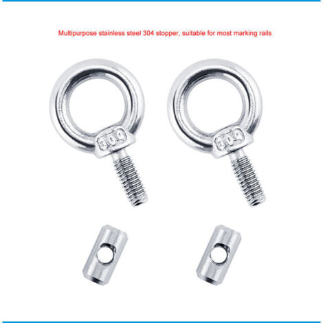 Boulons à œil d'épaule en acier inoxydable 304 – Lot de 6 pièces rondes, résistants, pour garde-corps, auvents et rails coulissants (1/4)