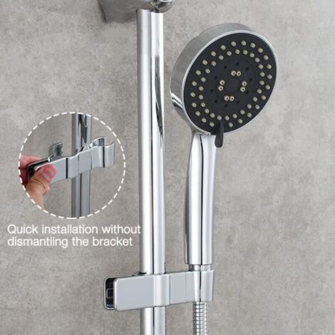 Support pour pommeau de douche sans perçage – Métal chromé, diamètre réglable 18–25 mm, fixation murale facile (1/3)