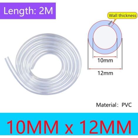 Tuyau PVC Flexible pour Aquarium et Aération – Diamètre Intérieur 14 mm / Extérieur 16 mm – Longueur 2 m