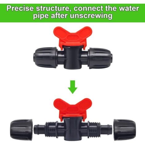 Robinets d’irrigation en PE plastique – 10 pièces, raccord mâle barbelé double pour tuyaux de 16 mm, idéal pelouse et jardin (1/3)