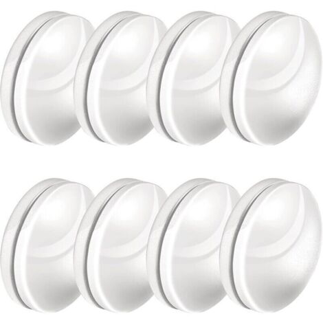Pompons magnétiques pour rideaux de douche – Lot de 8, blancs, en plastique épais avec aimants intégrés sans couture (1/4)
