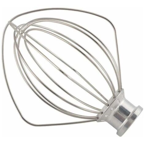 Fouet en acier inoxydable incliné pour robot culinaire KitchenAid K45WW, KSM90, KSM150, KSM160 – pièce d’origine WP9704329 (1/4)