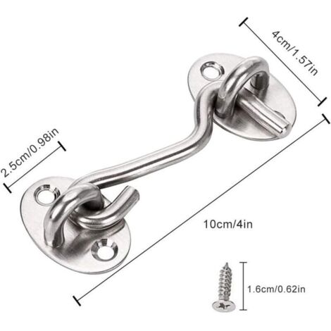 Crochet de sécurité pour porte coulissante – Acier inoxydable, lot de 2 pièces – Verrouillage robuste et discret (1/3)