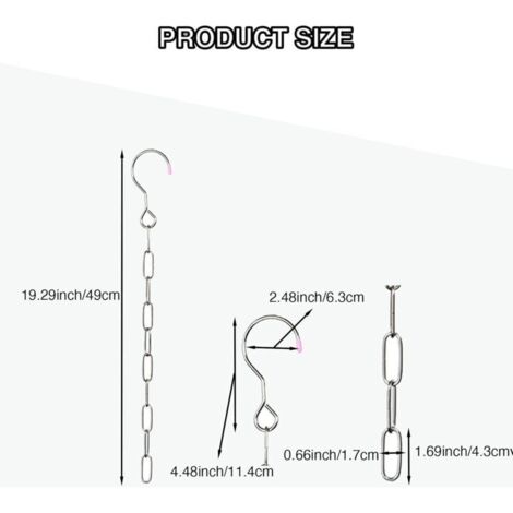 Chaîne de connexion pour cintres – 2 pièces argentées, gain d’espace vertical jusqu’à 80 %, idéale pour armoires de dortoir (1/3)