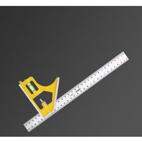 Équerre combinée multifonction en acier inoxydable 300 mm – Précision 90°, règle d’angle active et robuste pour bricolage professionnel (1/3)
