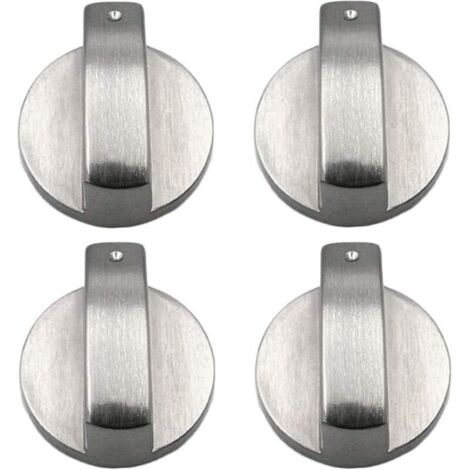 Boutons de commande en métal brossé pour cuisinière à gaz – Lot de 4, compatibles avec verrous de sécurité, design ergonomique et robuste (1/4)
