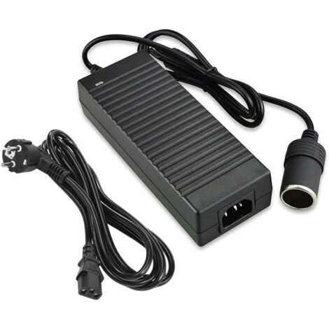 Convertisseur 220 V vers 12 V / 10 A avec prise allume-cigare pour aspirateur ou réfrigérateur de voiture – puissance domestique