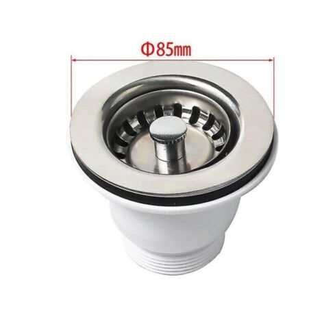 Bonde de vidange pour évier Belfast, chromée, 85 mm, compatible trou de 60 mm – Finition brillante et montage facile (1/3)