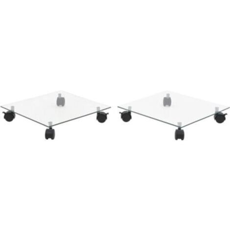 Support carré pour plantes en verre trempé – Furniture Limited – Lot de 2 pièces, design moderne et robuste (1/4)