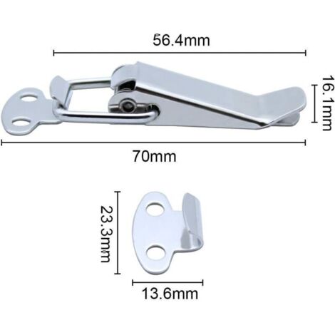 Loquet à ressort bascule en acier inoxydable – Lot de 10 fermetures à levier pour tiroirs, coffres à outils et valises (1/3)