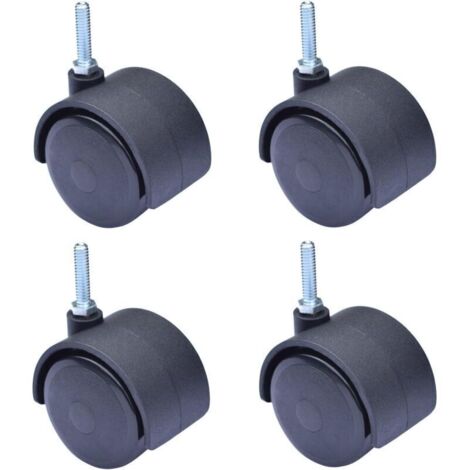 Roulettes pivotantes 2 po, boulon fileté 1/4″ × 1″ – 20 unités par lot, montage facile, charge élevée (1/4)