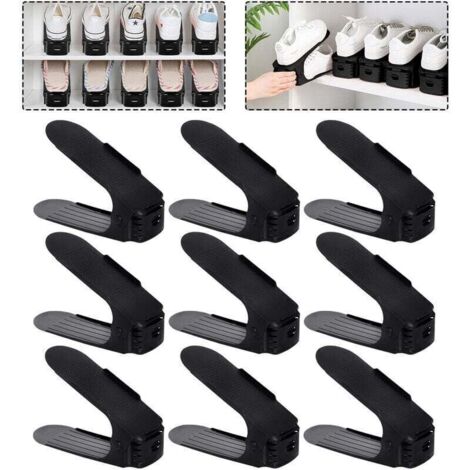 Range à chaussures réglable Froadp – 30 pièces, hauteur ajustable (3 niveaux), double couche, couleur noir (1/4)
