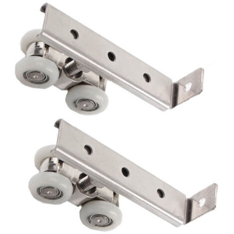 Roulettes pour Porte Coulissante – Lot de 2 Roulettes Haute Résistance en Acier avec Roulement à Billes, Convient Armoires, Placards et Fenêtres (1/4)