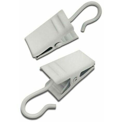 Pinces à rideaux en métal blanc – Lot de 100 crochets légers et discrets pour décoration de fête ou aménagement intérieur (1/3)