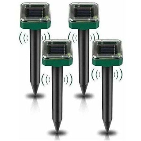 Répulsif solaire ultrason anti-taupes et rongeurs – Lot de 4 appareils extérieurs pour jardins, campagnols, serpents et gophers (1/4)