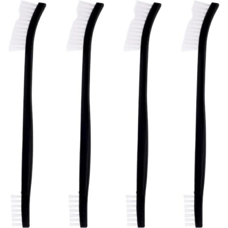 Brosse de nettoyage double face en nylon – Lot de 4 brosses multifonctions pour joints, bijoux, vélo, voiture et pommeau de douche (1/4)