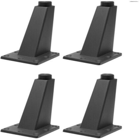 Pieds de meuble en aluminium renforcé, réglables, lot de 4, noir, pour canapé, table, étagère ou armoire (1/4)