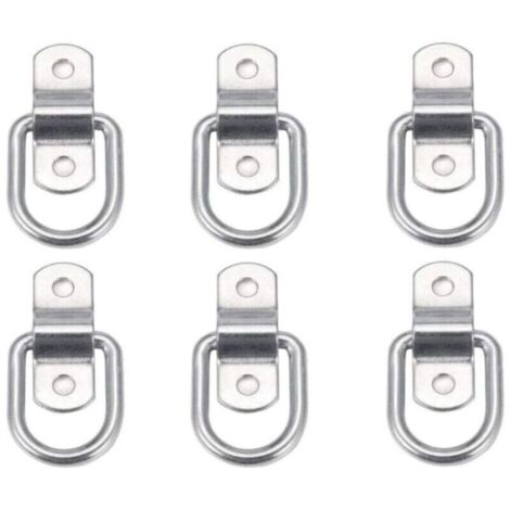 Anneaux d’arrimage D robustes – Lot de 6 pièces en acier galvanisé, pour sangles, remorques, fixation murale ou sol – Charge max 1 200 kg (1/3)