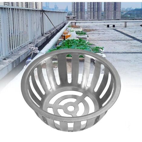 Grille de drainage ronde anti-obstruction en acier inoxydable 304 pour toiture, balcon et jardin – Diamètre 120 mm (1/3)