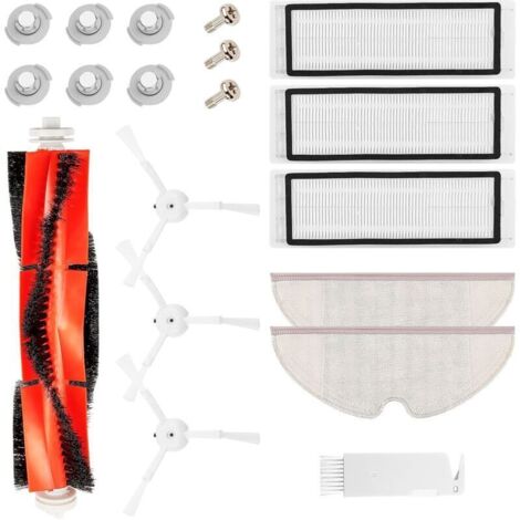 Accessoires pour aspirateur robot – Lot de 13 pièces compatibles Roborock S6, S5 MAX, S6 MAXV, S6 Pure : rouleau, filtres, lingettes, brosses latérales (1/4)