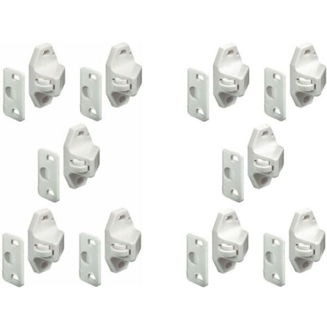 Loqueteau à rouleau universel blanc pour meubles, portes, placards, cuisine et salle de bain – Lot de 2 pièces (1/3)