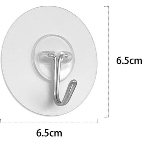 Crochets Muraux Adhésifs Étanches – Lot de 6 Pièces pour Cuisine, Salle de Bain et Porte, Sans Perçage, Charge Max 5 kg (1/3)