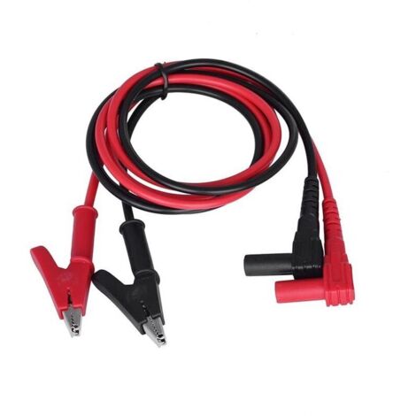 Câbles de test multimètre 15 A – paire de 80 cm (fiche banane vers pince crocodile, diamètre 4 mm) – idéal pour mesures électriques précises (1/4)