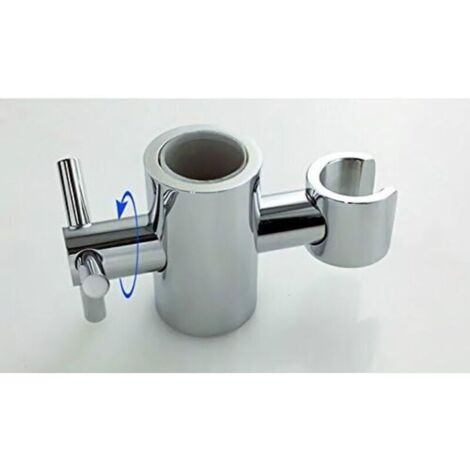 Support de pommeau de douche réglable en laiton massif argenté – 24 mm, hauteur et inclinaison ajustables (1/3)