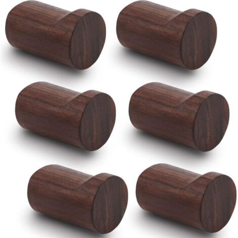 Crochets muraux en bois naturel – Lot de 6 patères décoratives artisanales pour entrée, salle de bain ou cuisine (1/4)