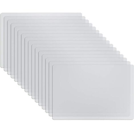 Napperons de table réutilisables en plastique transparent résistant à la chaleur – Lot de 16 pièces, 40 x 30 cm (1/4)