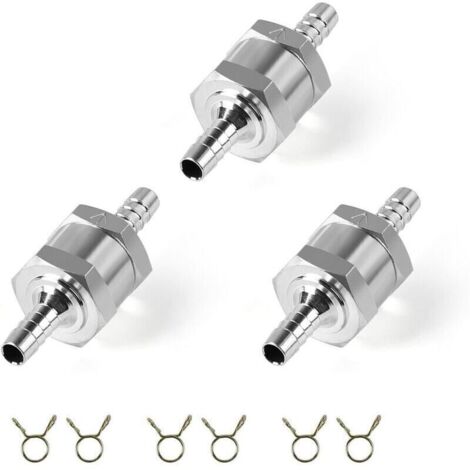 Clapet anti-retour en aluminium 6 mm – Lot de 3 avec 6 colliers inclus, pour systèmes d’alimentation pneumatique ou hydraulique (1/4)