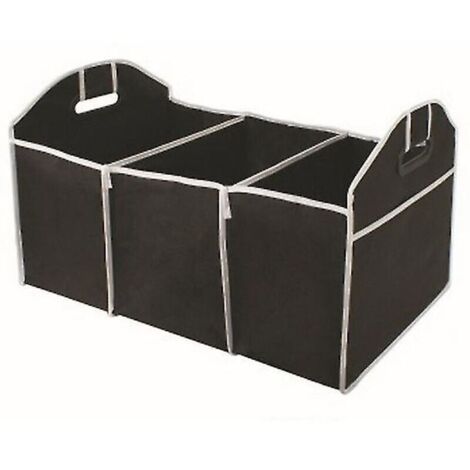 Organisateur de coffre voiture pliable et robuste – Sac de rangement noir pour voitures, camionnettes et camions (1 pièce) (1/3)