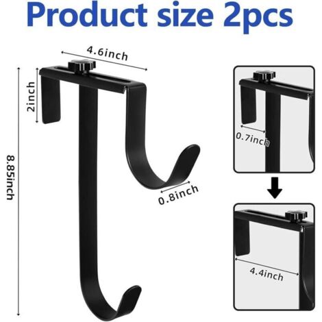 Crochets doubles pour clôture de piscine – Lot de 2 pièces en acier noir, compatibles avec murs d’écumoire et équipements de piscine (1/3)
