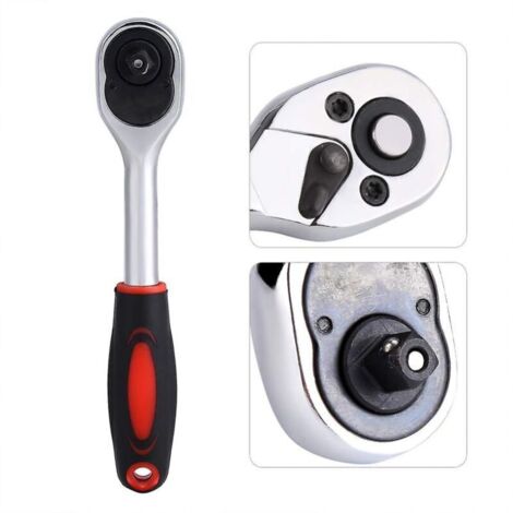 Cliquet étanche haute performance 1/4" pour embouts et douilles – Poignée ergonomique avec mécanisme anti-dérapage, idéal vélo & auto (1/3)