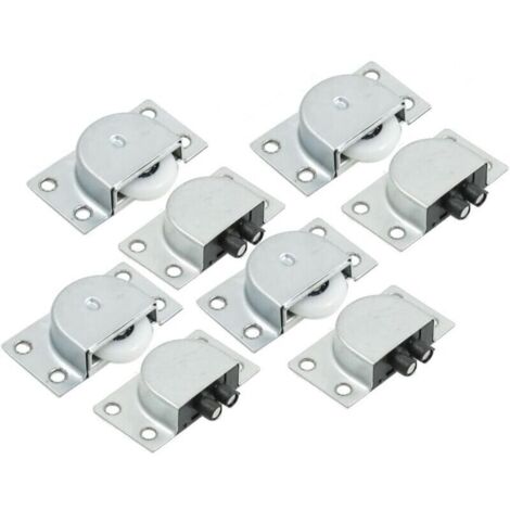 Roulettes pour Portes Coulissantes – 4 Paires de Roulements en Nylon Ø23 mm pour Armoires et Placards (1/2)
